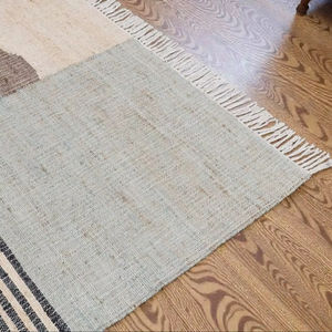 Modern Hand-Woven <b>Jute</b> Kilim Rug Floral Earth Tones Sustainable Natural <b>Fiber</b> 100% Organic Scandi-Style Flatweave - Product Image 6