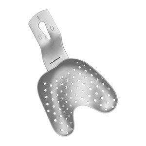 Plateau d'empreinte dentaire de qualité supérieure avec bordure perforée S, en acier inoxydable supérieur D, réutilisable, autoclavable, orthodontique - Product Image 2
