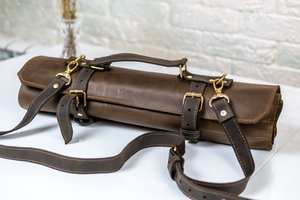 Portacuchillos Profesional de Cuero para Chef, a Prueba de Olores, Protección Duradera, Bolsa Organizadora Multifuncional para Herramientas de Cocina - Product Image 5