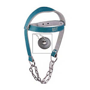 Arnés de Cuero Premium para Entrenamiento de Cuello, Equipo de Levantamiento de Pesas, Correa Ajustable para la Cabeza con Cadena de Acero - Product Image 1