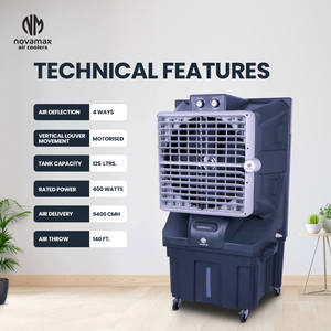 พัดลมไอเย็นทรงพลัง GLOSTER 125 ลิตร พร้อมระบบ AUTO SWING (COP) ให้ลมแรงสูง เหมาะสำหรับการระบายความร้อนกลางแจ้งในงานอีเว้นท์และสวน - Product Image 1