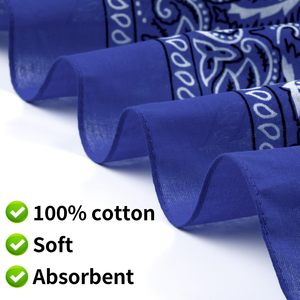 Custom Logo Cotton Paisley Bandana 22x22 Inch Soft Breathable Square <b>Scarf</b> Wholesale OEM ODM Manufacturer Bulk Supply Vendor - Product Image 5