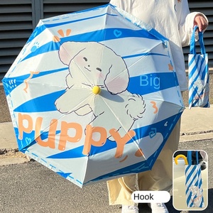 Sombrilla Plegable de Goma Negra con Diseño de Dibujos Animados de Alta Calidad, Protección UV, Manual, para Mujer - Product Image 6