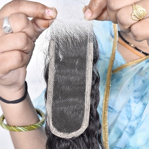 Extensions de cheveux humains 2*6 HD Closure 100% naturels, bruts, indiens, ondulés profonds, vierges Remy avec cuticules alignées, couleur naturelle - Product Image 4