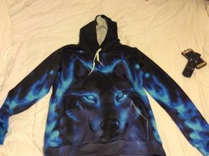 Sudadera con Capucha Holgada de Moda con Estampado Digital 3D de Personaje Animal Lobo, 100% Poliéster, de Secado Rápido para Otoño, Venta al por Mayor - Product Image 5