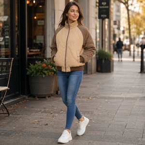 Custom <b>Womens</b> Quilted <b>Bomber</b> <b>Jacket</b> <b>Lightweight</b> Padded Winter Outerwear OEM ODM Private Label Wholesale Manufacturer - Product Image 2