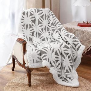 Sherpa Dual Sided <b>Couch</b> Sofa Bed Blanket Cozy Soft <b>Throw</b> <b>for</b> Women/Men 51x6' Grey Birthday Gifts Coral Fleece Blankets - Product Image 5
