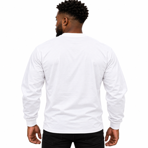 Phi Beta Sigma <b>Long</b> <b>Sleeve</b> <b>T</b> <b>Shirt</b> <b>White</b> Crew Neck Greek Letter Graphic Tee Casual Collegiate Fraternity Apparel Mens Cotton - Product Image 2