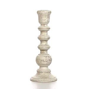 Support de bougie en bois style ferme, blanc vieilli, pour bougie pilier, centre de table de luxe, décoration de mariage et de maison - Product Image 3
