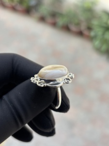 Bague fine en argent sterling 925 faite à la main avec pierre précieuse jaspe impérial, bijoux personnalisés en gros pour femmes et jeunes filles, idéale pour les mariages et les fêtes - Product Image 1