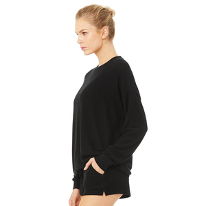 Sweat-shirt à capuche oversize pour femme 2026, couleur unie, en coton tricoté, manches longues, design asymétrique, pour l'automne - Product Image 5