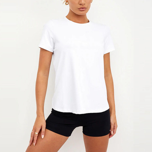 T-shirt court Y2K pour femme, été 2026, style Baby Tee, sexy, fin, uni, en coton et élasthanne, respirant, de haute qualité - Product Image 2