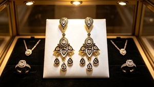 Boucles d'oreilles en argent plaqué or avec diamants traditionnels indiens 925artpalace, bijoux élégants de style victorien, bijoux coûteux - Product Image 4