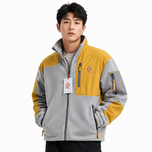 เสื้อแจ็คเก็ตขนแกะผู้ชาย ผ้าเนื้อนุ่มพรีเมียม อุ่นสบาย ปิดด้วยซิปเต็มตัว สวมใส่สบาย เหมาะสำหรับกิจกรรมกลางแจ้งในฤดูหนาว รับผลิตแบบ OEM - Product Image 1