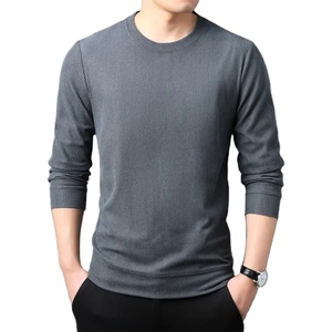 Haute qualité hommes t-shirts hommes décontracté à manches longues col rond T-shirt haut tendance taux de gros - Product Image 1