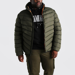 High Quality Men's Winter Puffer Jacket Manufacturer Custom Logo Water <b>Repellent</b> Breathable Thick Canvas Stand Windproof - Product Image 4