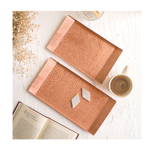 Hexagon Shape Copper Serving <b>Tray</b> Wholesale Supplier For hotel & Restaurant <b>Snacks</b> Sweet Serving & Storage <b>Tray</b> - Product Image 4