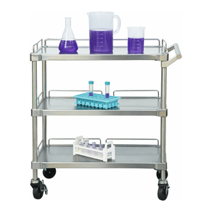 Carrito de Laboratorio de Acero Inoxidable de 3 Niveles Korea Ace con Ruedas para Transporte de Equipos - Product Image 2
