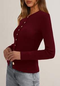 Cárdigan de Punto de Alta Calidad para Mujer, 70% Lana, 30% Cachemira, Diseño con Botones, Transpirable, Antiencogimiento, Largo e Informal - Product Image 3