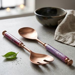 Unique Design Stainless Steel <b>Salad</b> Server Set 2 Handmade Eco-Friendly Dishwasher Safe for Home Restaurant Hotel Use <b>Salad</b> <b>Tools</b> - Product Image 2