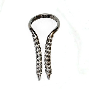 REYES – bague ouverte à double dent en diamant véritable, en argent Sterling 925 massif, style victorien, bijoux fins pour femmes - Product Image 1
