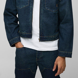 Quality Casual Embroidered Windproof Oversized Drop Shoulder Denim <b>Jeans</b> <b>Jacket</b> for <b>Men</b> Distressed <b>Black</b> 100% Cotton Winter - Product Image 4
