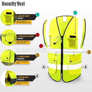 เสื้อกั๊กนิรภัยโพลีเอสเตอร์ขายดีที่สุด เสื้อกั๊กนิรภัยผู้ชายสั่งทำพิเศษ เสื้อกั๊กนิรภัยสำหรับทำงานผู้ชาย - Product Image 4