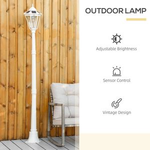 77\" Vintage Street Lamp Post <b>Light</b> Waterproof Aluminum Outdoor Motion Activated Sensor PIR Adjustable Brightness <b>Pillar</b> <b>Lights</b> - Product Image 4