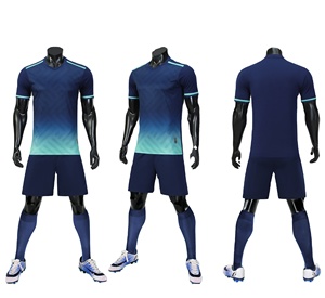 Conjunto de Uniforme de Fútbol Personalizado para Hombre, Cuello en V, Manga Corta, Color Degradado, Sublimado, Poliéster que Absorbe la Humedad, para Adultos, Todas las Temporadas - Product Image 5