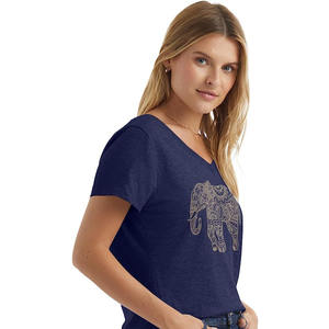 Womens Elephant Mandala Print T Shirt Soft Cotton Blend Short Sleeve Casual Summer Tee Lightweight Comfortable Fit <b>Top</b> - Product Image 3