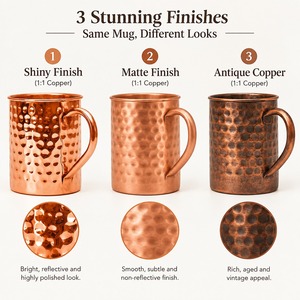 แก้วทองแดงขนาด 20 ออนซ์ ผิวสัมผัสแบบตอกลาย ขนาดใหญ่ สำหรับค็อกเทล กาแฟ โครงสร้างโลหะทนทาน - Product Image 4
