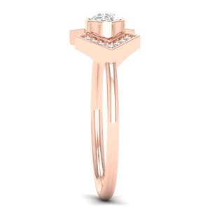 Bagues de fiançailles en or massif 14 carats avec diamants HPHT CVD cultivés en laboratoire, design personnalisé REYES, cadeau de mariage personnalisé pour femmes - Product Image 3