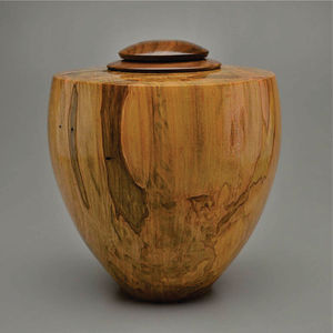 Minimalist Geometric Wood Urn Sustainable Memorial Urn for Ashes <b>Wooden</b> <b>Keepsake</b> Jar High-Gloss Finish Custom Timber Burial Urn - Product Image 1