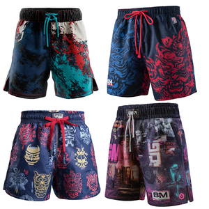 Pantalones Cortos de Boxeo Muay Thai MMA Personalizados para Hombre, Elásticos, Transpirables, Ligeros, con Logotipo Frontal, para Entrenamiento en el Gimnasio - Product Image 2