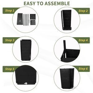 Juego de 2 Macetas Altas de Plástico PP Resistentes para Exteriores, Macetas Grandes para Cactus con Orificios de Drenaje para Porche, Entrada, Patio y Jardín - Product Image 3