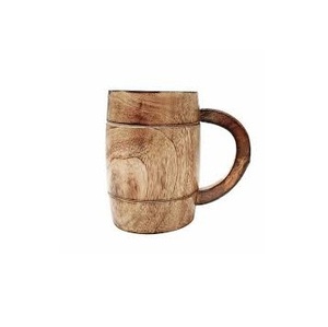 Chope à bière en bois avec poignée en corde, idéale pour les fêtes à la maison et le camping - Product Image 2