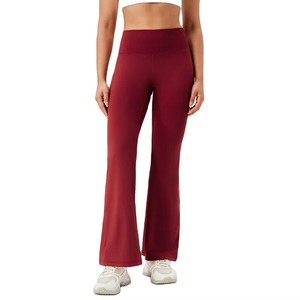 OEM Women Fitness Pants Wide Leg Yoga Trousers Custom Logo High Rise <b>Flare</b> <b>Leggings</b> Wholesale - Product Image 1