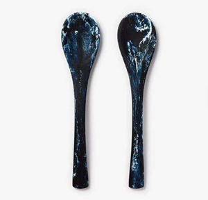 Juego de 4 Cucharas para Servir Ensaladas de Resina Epoxi Moderna, Ecológicas, Aptas para Lavavajillas, Atractivas, Cubertería Grande para Ensaladas, 10 Piezas - Product Image 5