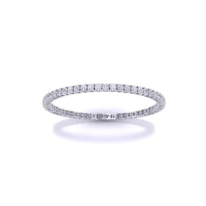 18K White Gold Plated CZ Diamond Tennis Bracelet Single Row <b>Round</b> Cut 4 Prong Setting Luxury Women Bracelet Wholsale - Product Image 4