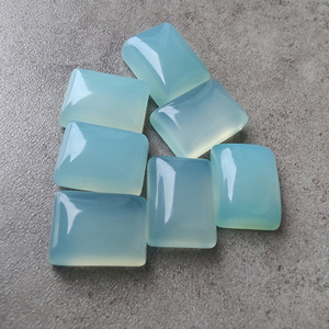 Cabujón Rectangular de Calcedonia Aqua Natural, Piedra Preciosa Suelta con Reverso Plano Calibrado, Suministro de Joyería, Todos los Tamaños Disponibles - Product Image 6