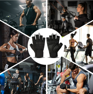 Guantes de Levantamiento de Pesas con Soporte para Muñeca, Transpirables, Antideslizantes, Protección Completa de la Palma, Cierre Magnético, Diseño de Medio Dedo para Gimnasio y Deportes - Product Image 6