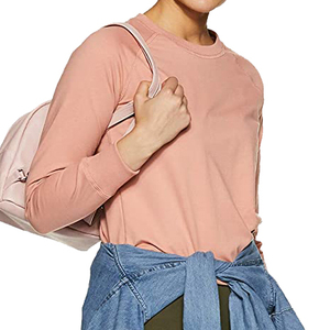 Sweat-shirt à col rond pour femme, couleur unie, tricoté, respirant, coupe régulière, manches longues - Product Image 5
