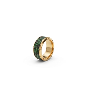 Rare Snake Skin Patten <b>Mens</b> Green & <b>Black</b> Diamond Two Tone Micro Pave setting Inlay Classic Screw Bezel Design Elements in Gold - Product Image 3
