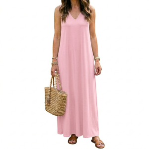 100% Linen Vintage <b>Summer</b> Sleeveless Dress for Women Heavy Lace V-Neck Loose <b>Long</b> Midi A-Line <b>Skirt</b> Plants Flowers Pattern - Product Image 1