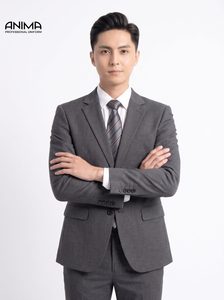 Costume d'affaires gris premium pour homme, résistant aux plis, élégant, ensemble blazer et pantalon pour le bureau - Product Image 2