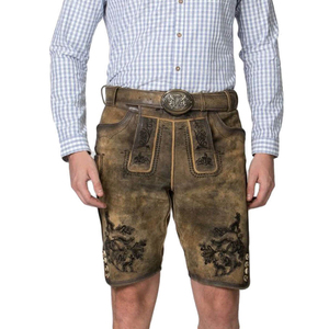 OEM Custom Bavarian <b>Leather</b> <b>Pants</b> for <b>Men</b> Mid Waist Casual Style Embroidered Traditional Wear Premium Quality Lederhosen - Product Image 1