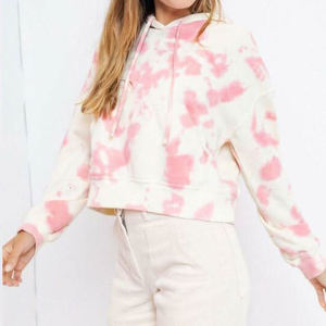 Latest Design Custom Logo Oversized Tie Dye <b>Crop</b> <b>Top</b> Pullover Sweatshirt Cropped Hoody Women Tie Dye <b>Crop</b> <b>Top</b> Hoodies - Product Image 5
