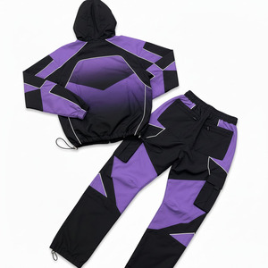 Custom Lightweight Oversized Hooded Windbreaker 2 Piece <b>Set</b> Breathable <b>Waterproof</b> Tracksuit 100% Cotton Nylon Outfit for Casual - Product Image 2