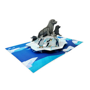 Top Trending Seal Sea 3D Vendedor caliente Tarjeta emergente Artesanía hecha a mano Papel de Arte de Vietnam Diseño personalizado Regalos y manualidades Corte láser - Product Image 1