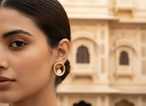 Fabricant de boucles d'oreilles clous circulaires en or 14 carats sur mesure, boucles d'oreilles minimalistes en diamants de laboratoire VVS1 - Product Image 5